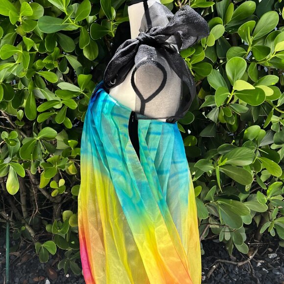 PASKAL Printed Rainbow Bubble Dress Gown Bow Straps S Pride - Picture 6 of 16